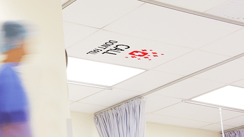 Sample of ceiling graphics for healthcare industry