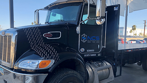 Sample of vehicle graphics on the door of a delivery truck