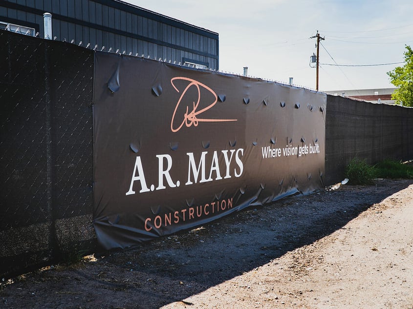 AR Mays Construction mesh fence banner wrap