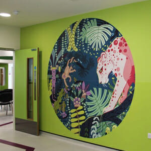 Printed interior graphics for the healthcare industry hospitals
