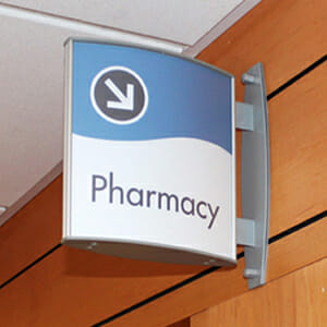 Printed wayfinding sign for the healthcare industry hospitals