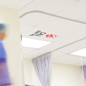 Printed ceiling tile for the healthcare industry hospitals