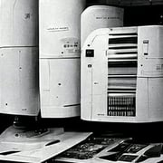 Older industrial looking printing equipment.