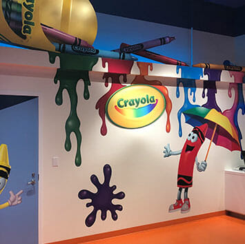 Printed wall graphics for Crayola