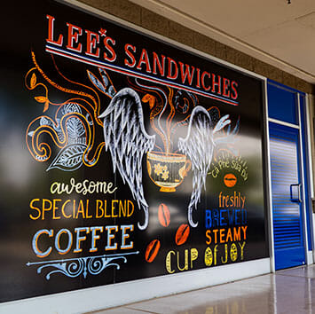 Large wall graphics for Lee's Sandwiches