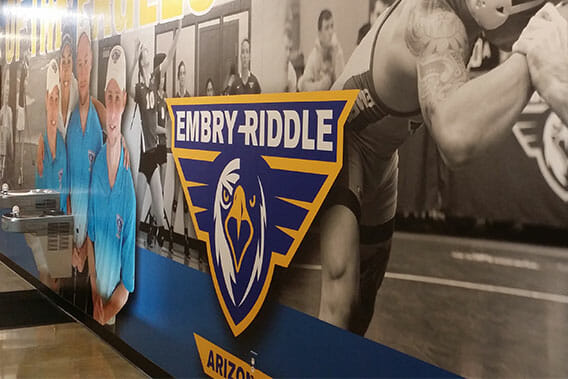 Large B&W and color wall graphics for Embry Riddle in Phoenix