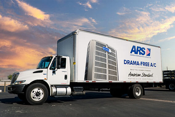 ARS Logo graphics installed on a 5-ton truck box