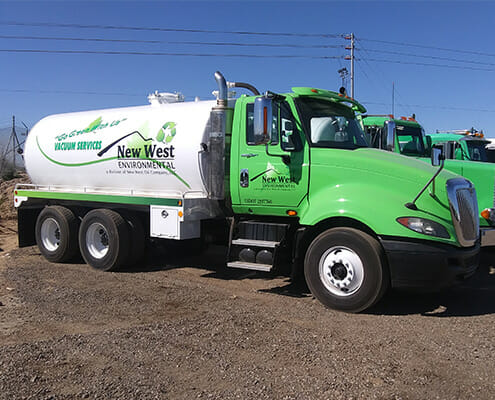 Vinyl graphics on the side of a tanker truck for New West Oil