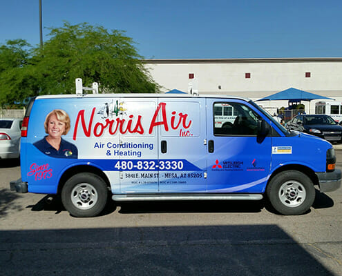 Full wrap design for Norris Air fleet of vans