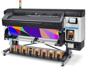 HP commercial printing equipment with latex inks.