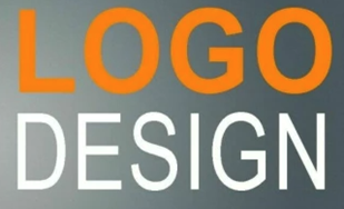 The phrase LOGO DESIGN in all caps on a grey background with Logo in orange and Design in white lettering.