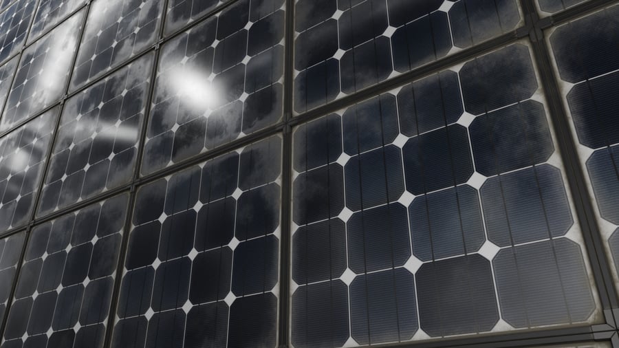 Dirty Framed Type C Monocrystalline Solar Panels Texture