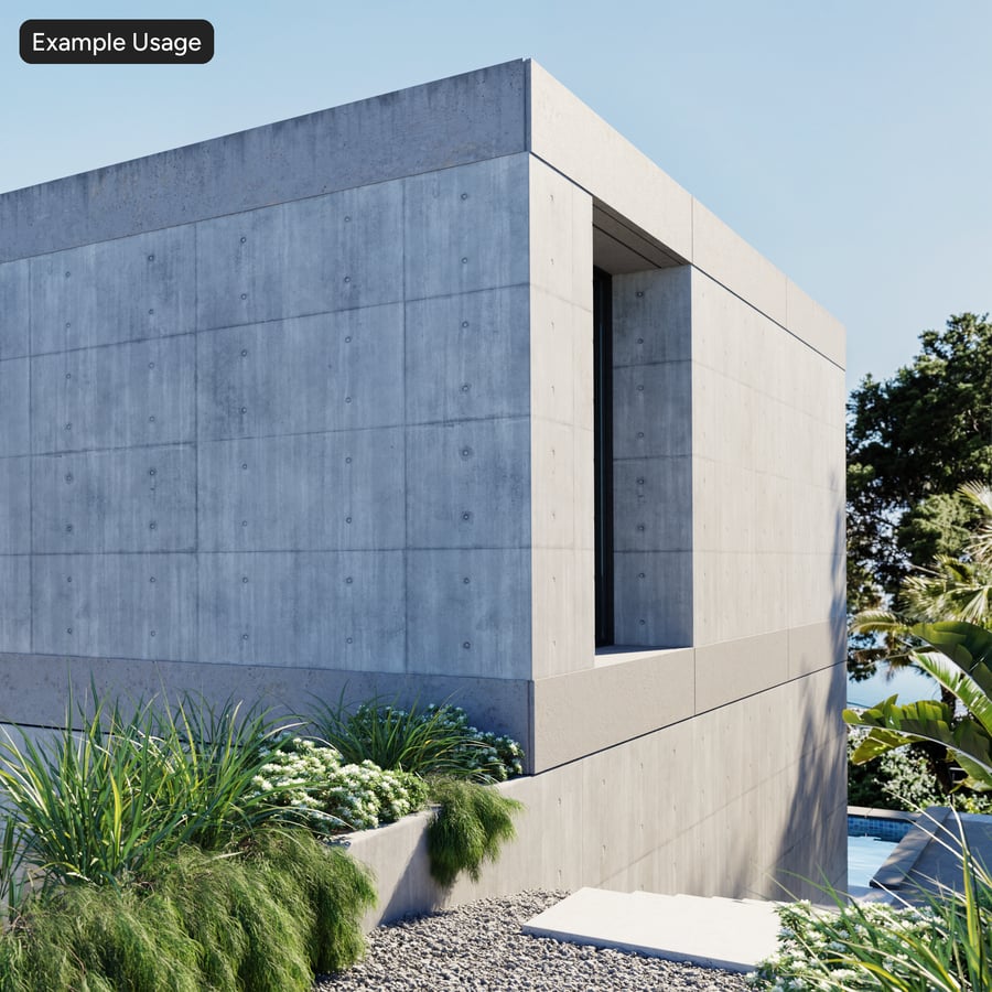Weathered Matte Panel with Tie Hole Concrete Texture
