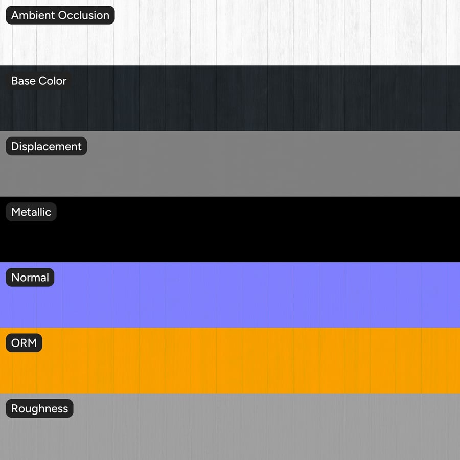 Thermal Hemlock Wood Board Texture, Delta Black