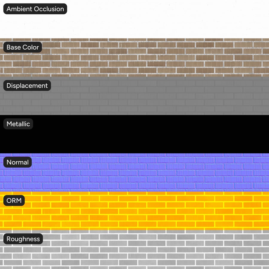 Grooved Running Bond Brick Wall Texture, Beige