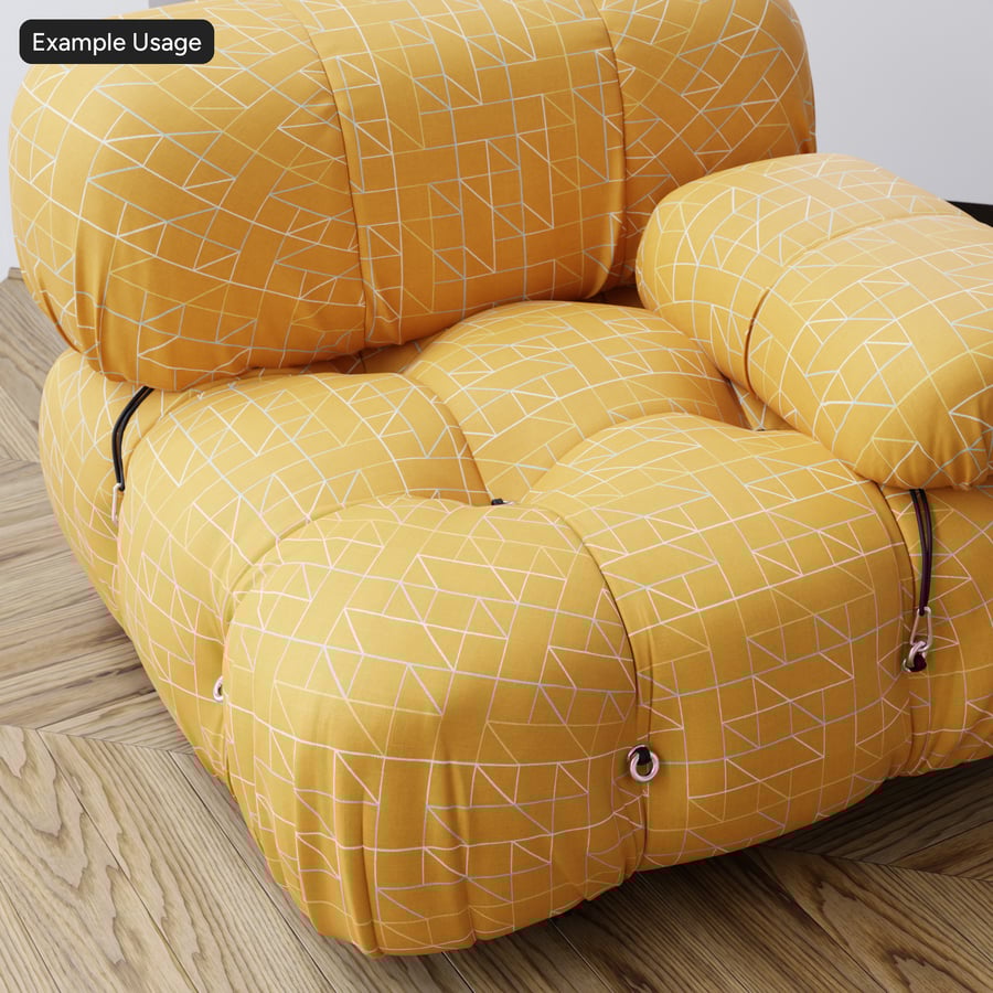 Textura de tela para tapicería con estampado isométrico, naranja