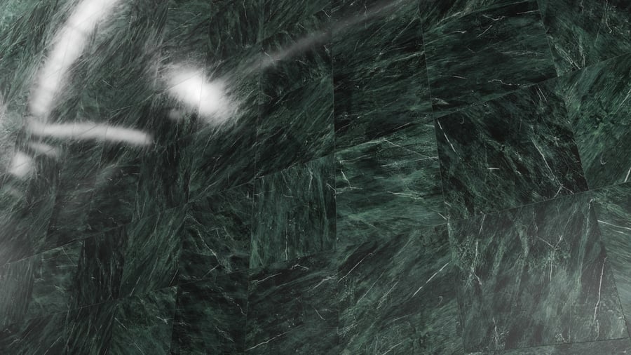 Square Marble Matte Tile Texture, Emerald Green