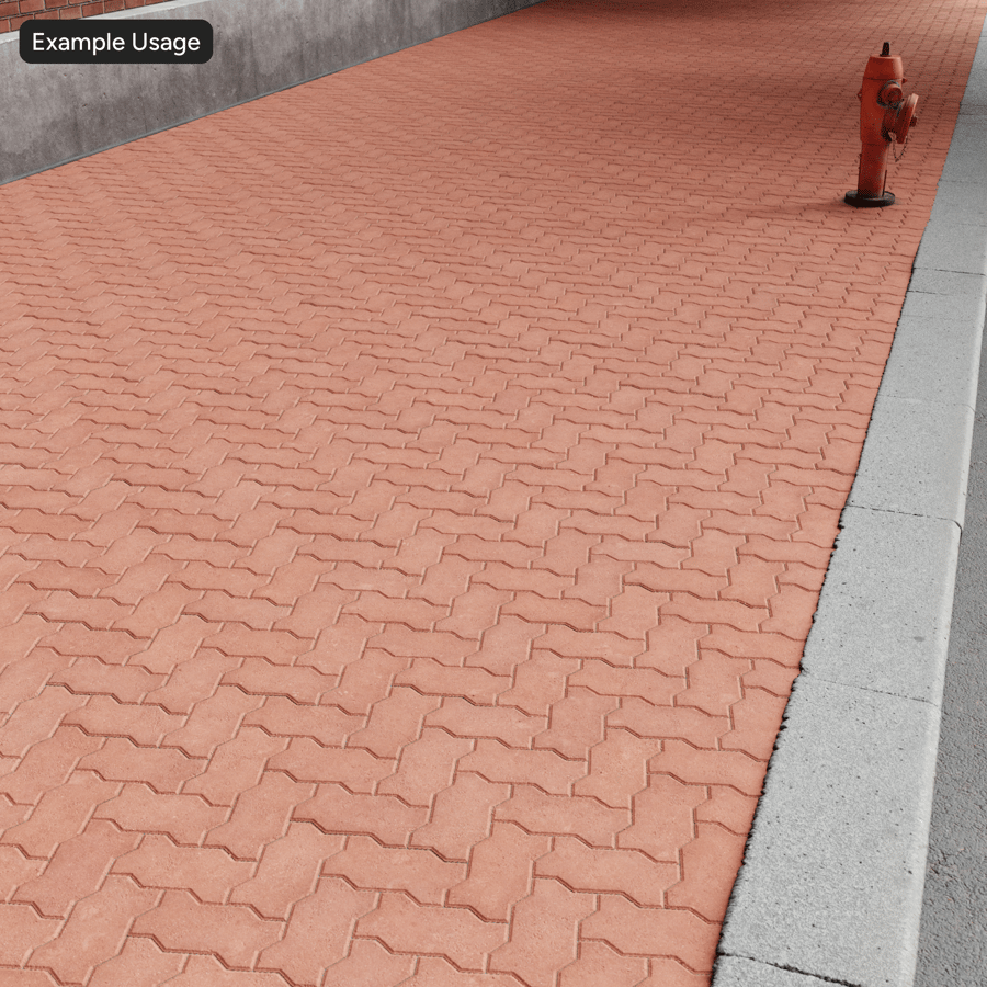 Textura de pavimento em ziguezague, vermelho