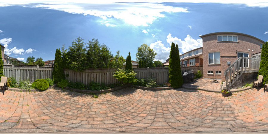 Residential Backyard Cloudy Day Outdoor Sky HDRI