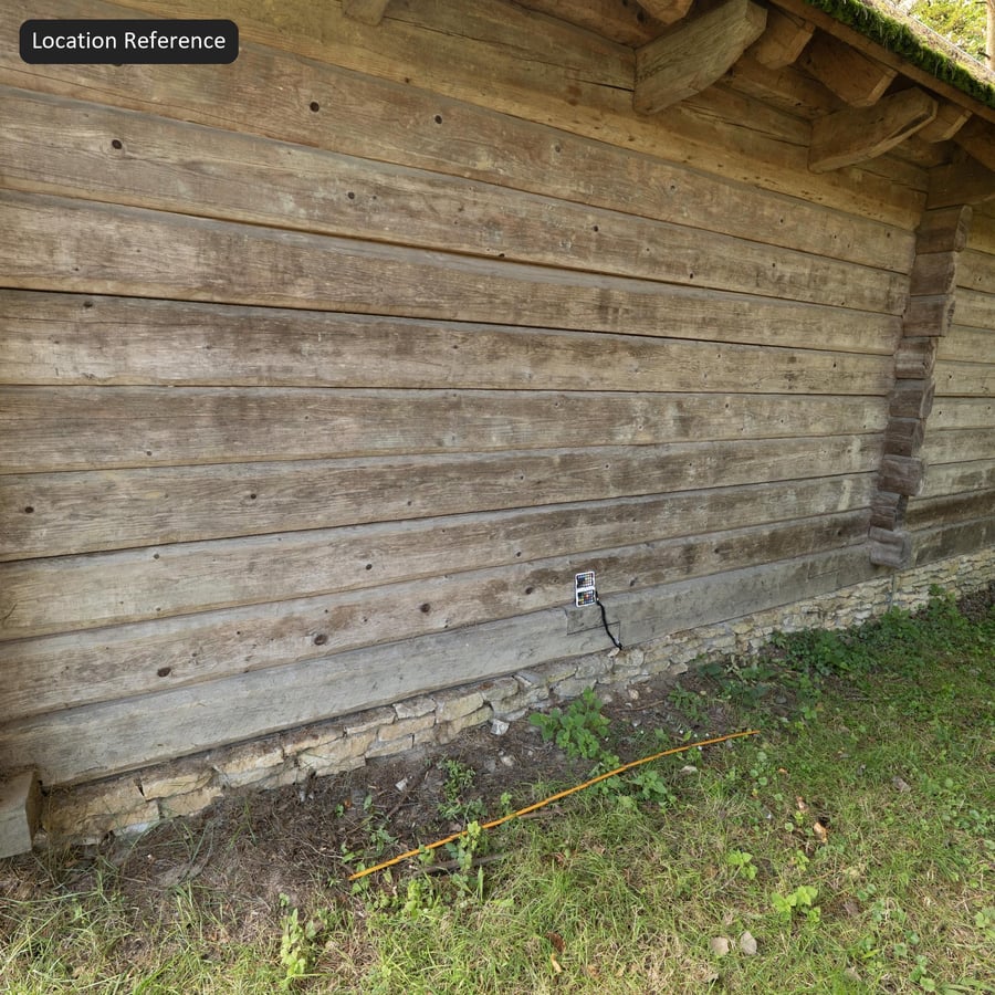 Weathered Hand-Hewn Stacked Log Siding Texture, Grey