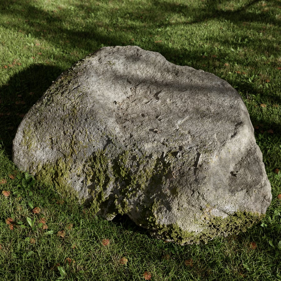 Cool Toned Dipped Mossy Smooth Large Rock Boulder Model