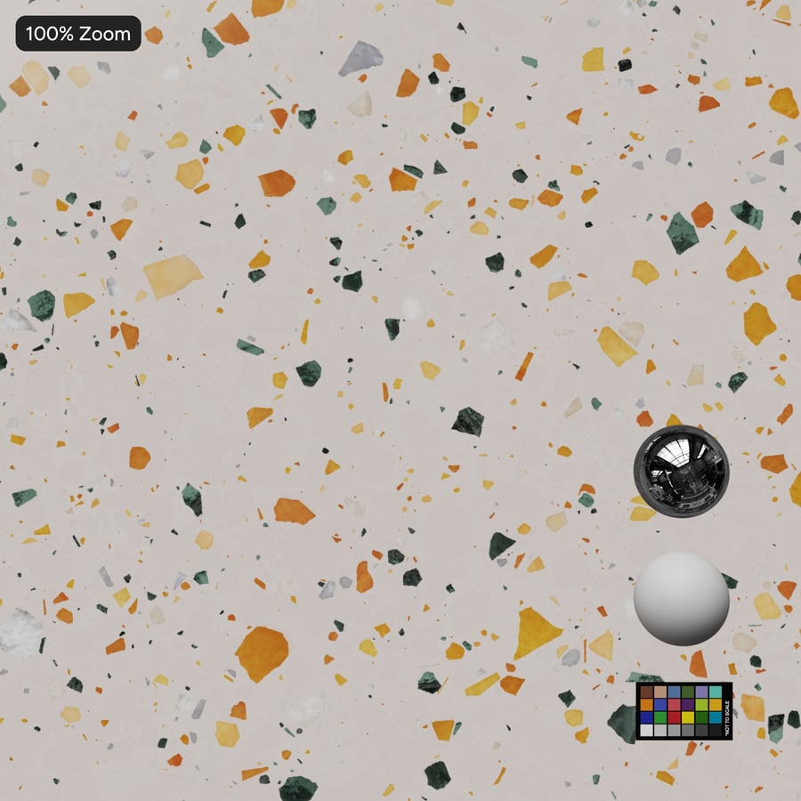 Speckled Pastel Rainbow Terrazzo Texture, White