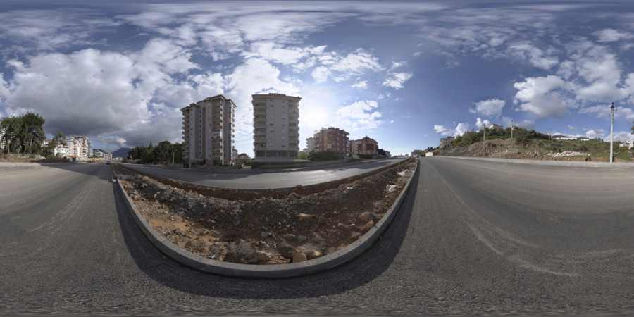 Cloudy Day Residential Road Outdoor Sky HDRI
