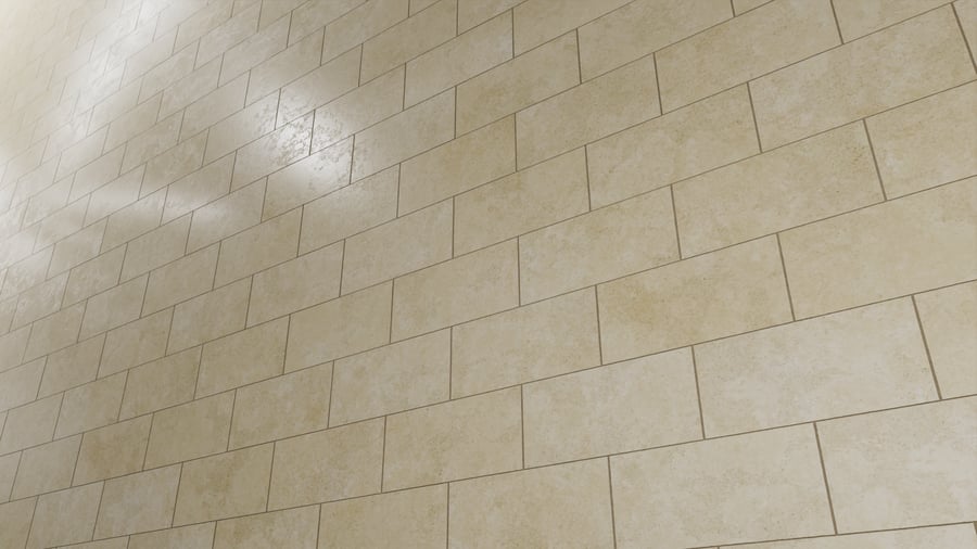 Textura de azulejo cerâmico mate retangular com desvio, bege
