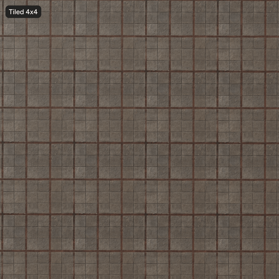 Square Stone Slab Paving Texture with Brick Grid, Grey