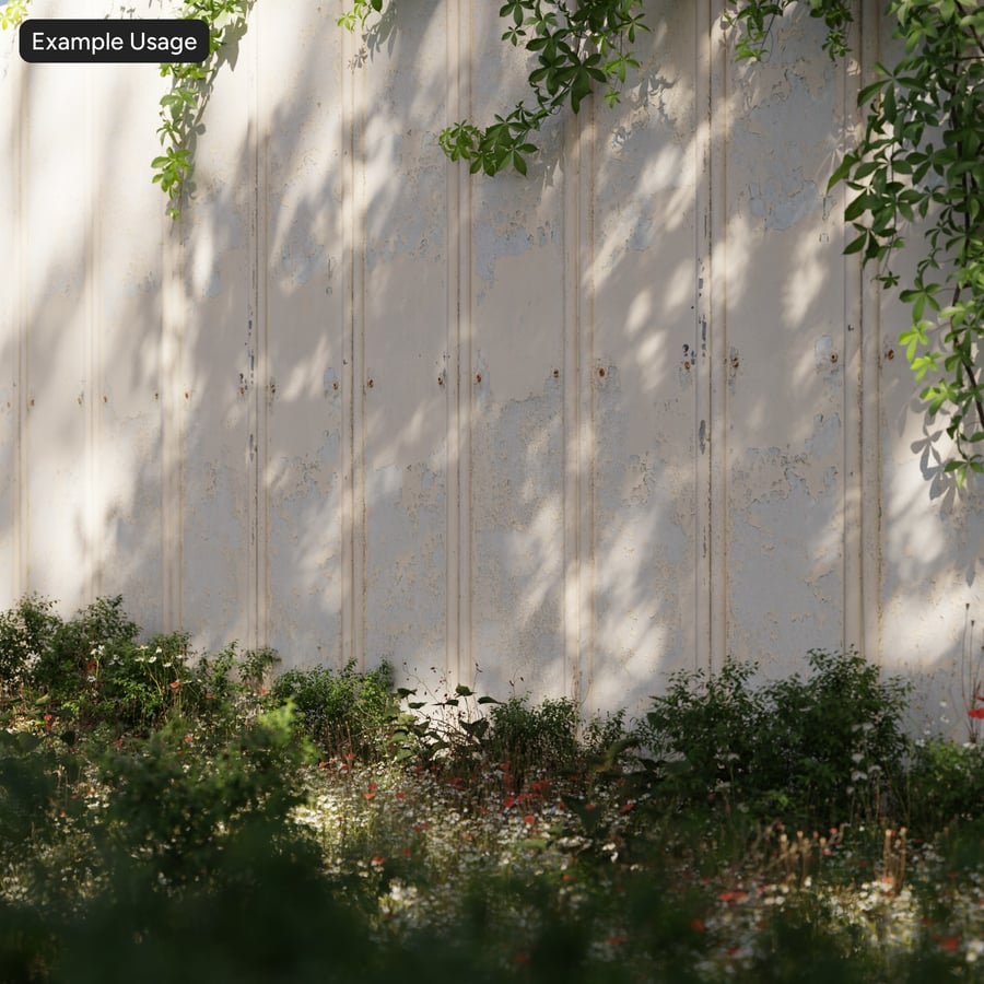 Peeling Painted Metal Panel Wall Texture, White