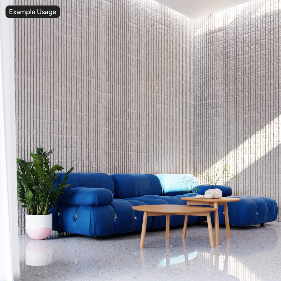 Fluted Concrete Wall Texture, White