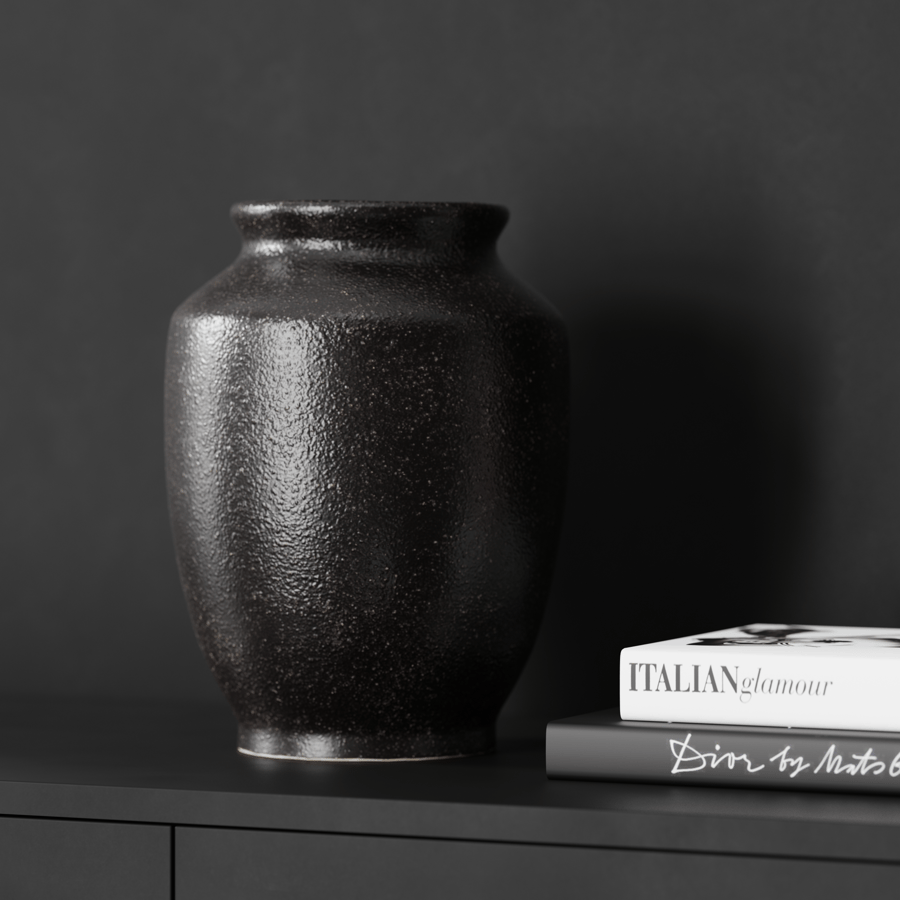 Vaso Barril Eno Ceramic, Preto