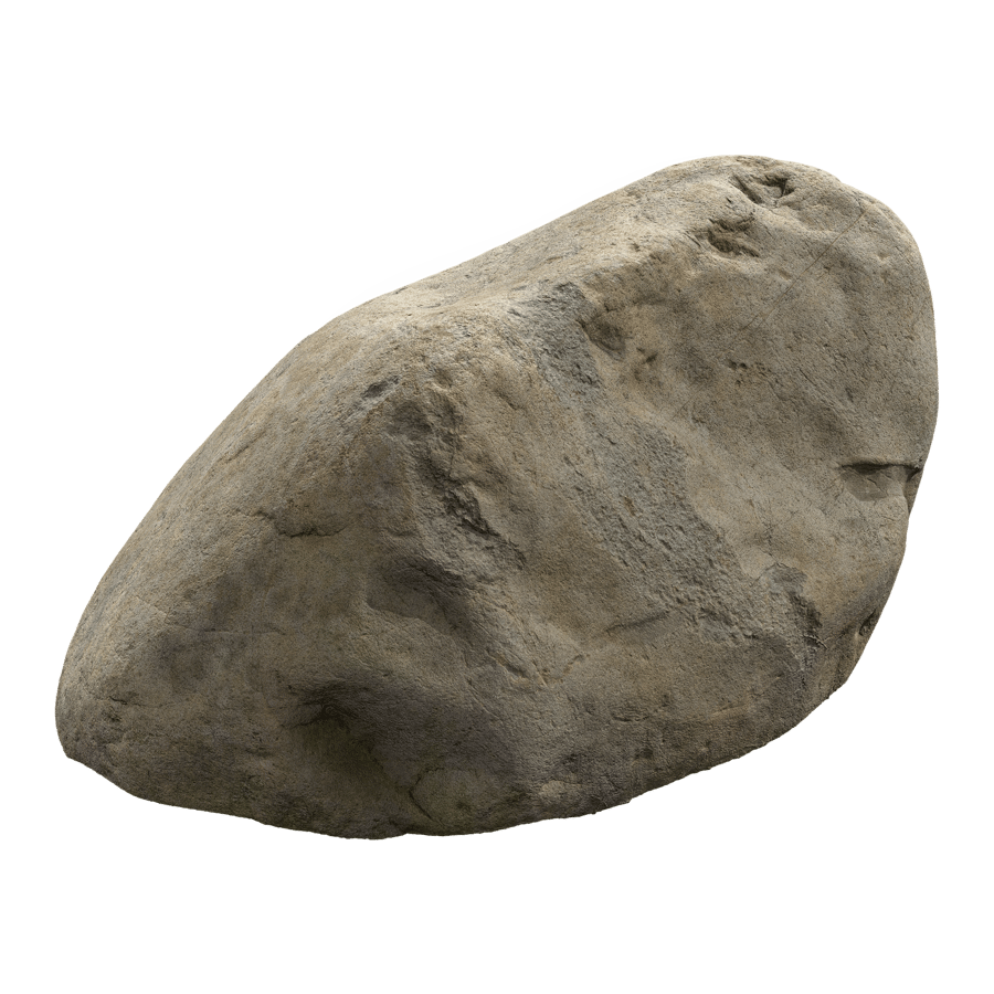 Warm Toned Smooth Large Rock Boulder Model