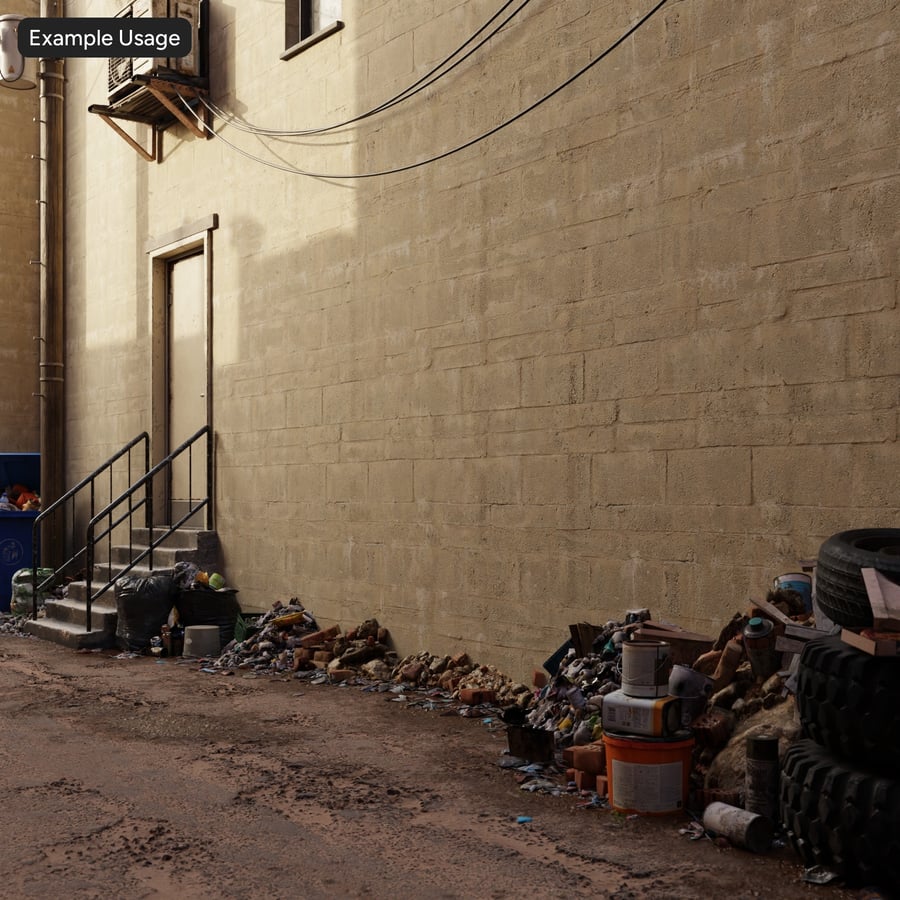Eroded Concrete Block Wall Texture