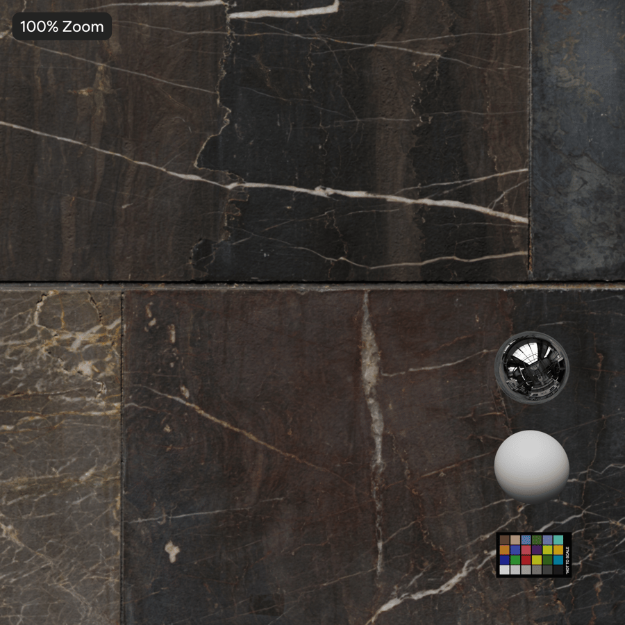 Rectangular Marble Facade Tile Texture, Dark