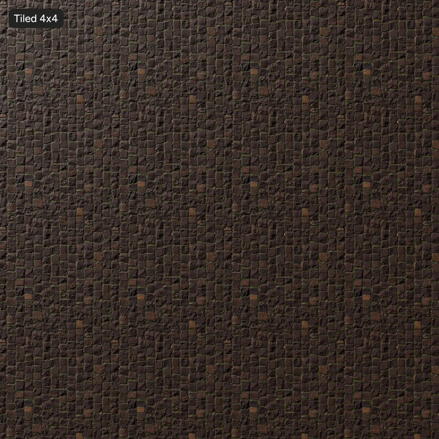 Mossy Cobblestone Floor Texture, Umber