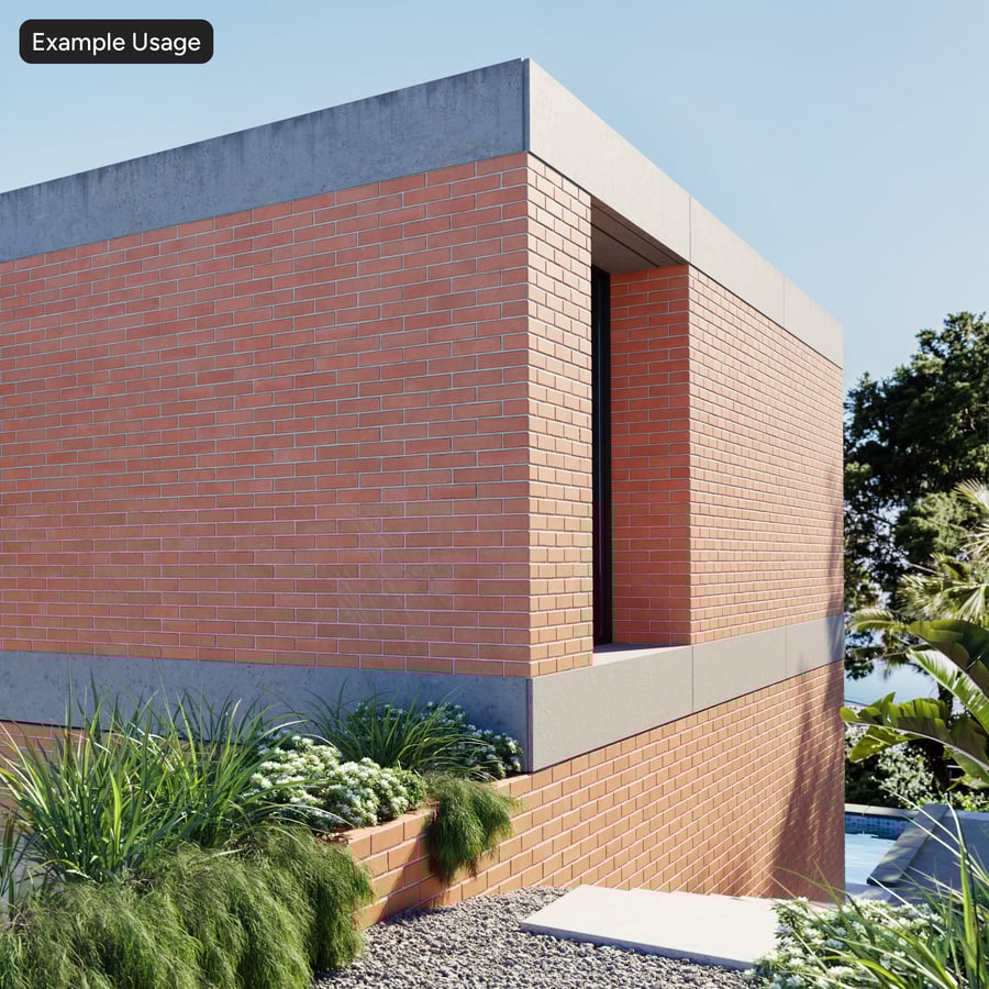 Running Bond Smooth Face Brick Wall Texture, Orange