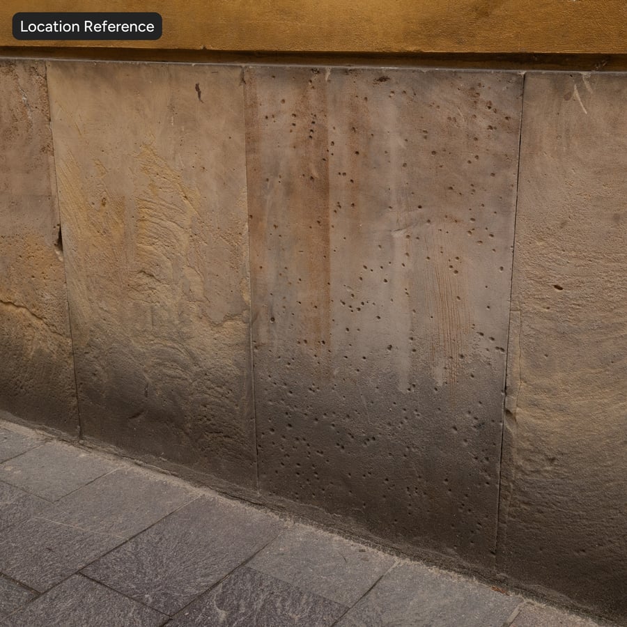Textura de acabamento em arenito e betão, amarelo