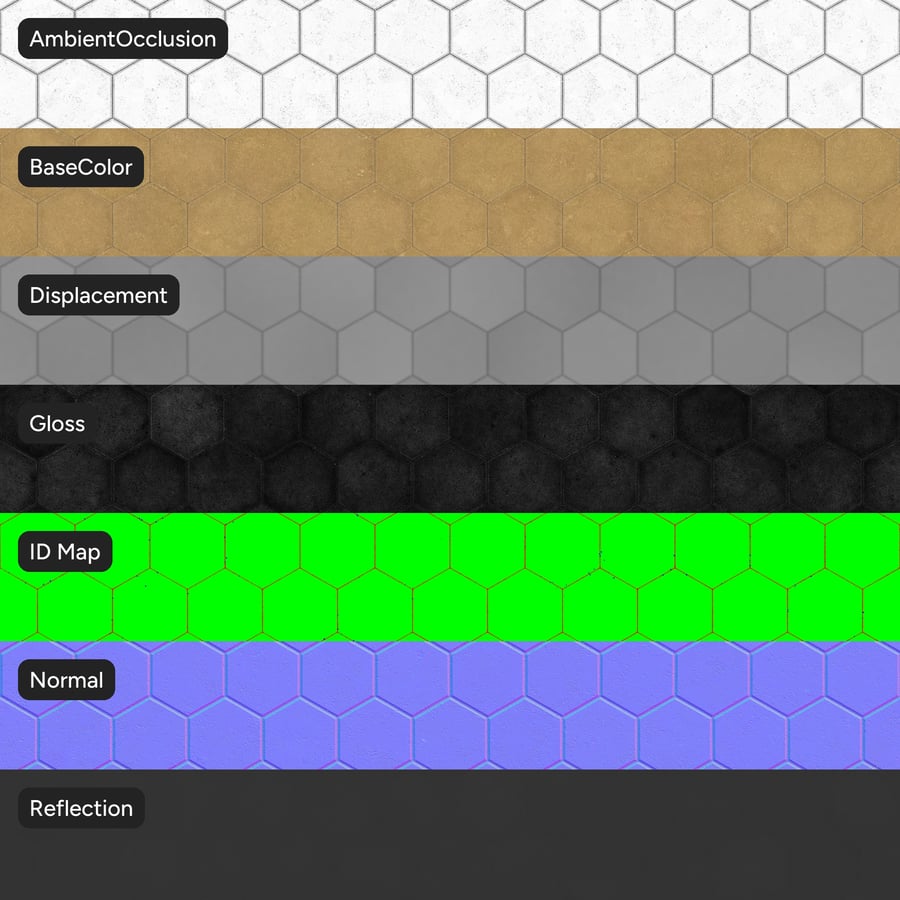 Textura de pavimento hexagonal, amarelo