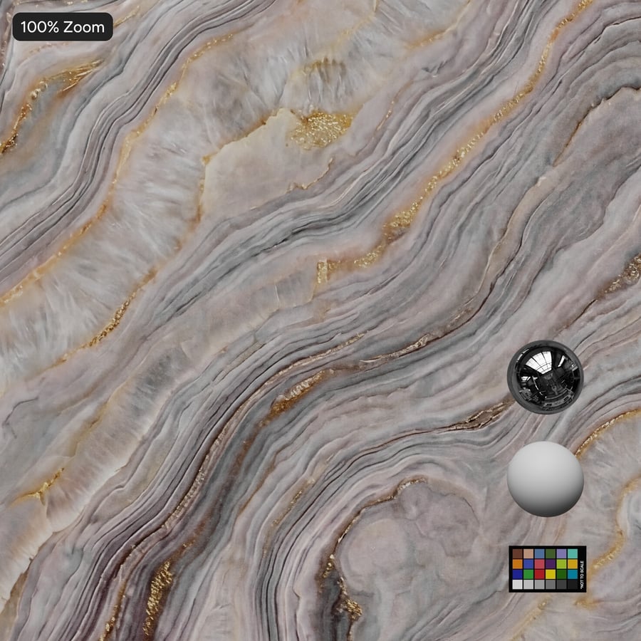 Polished Wave Marble Stone Texture, Cream and Gold