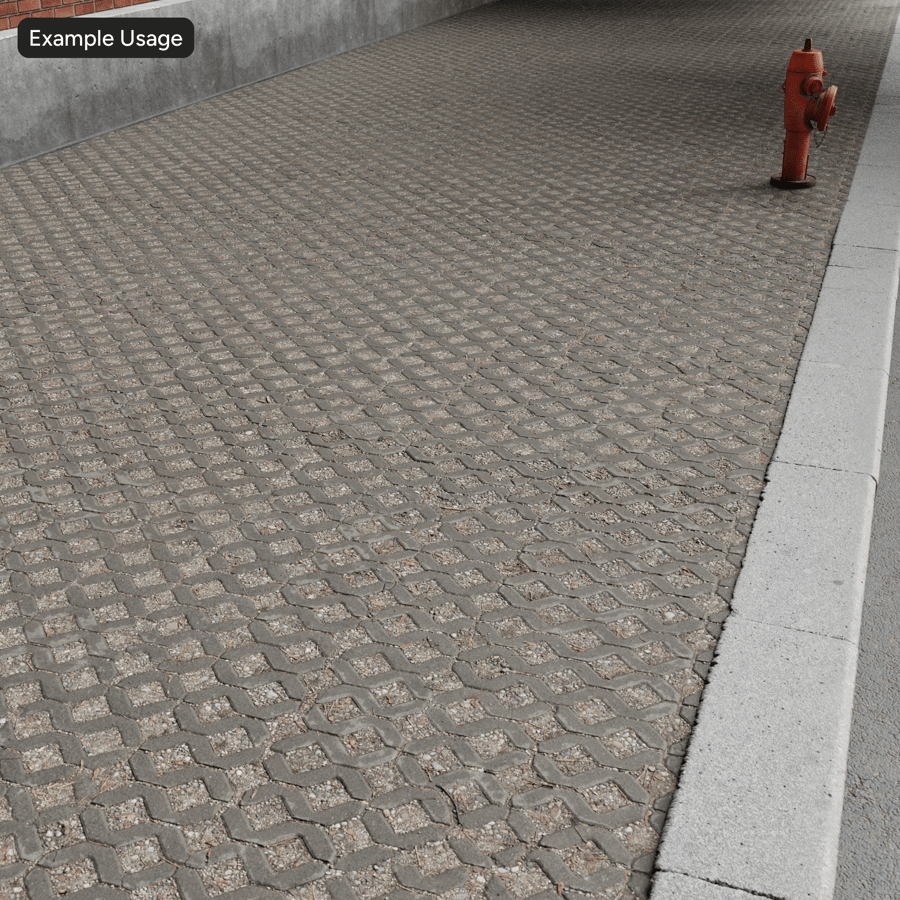 Geperforeerd beton met grindtegeltextuur