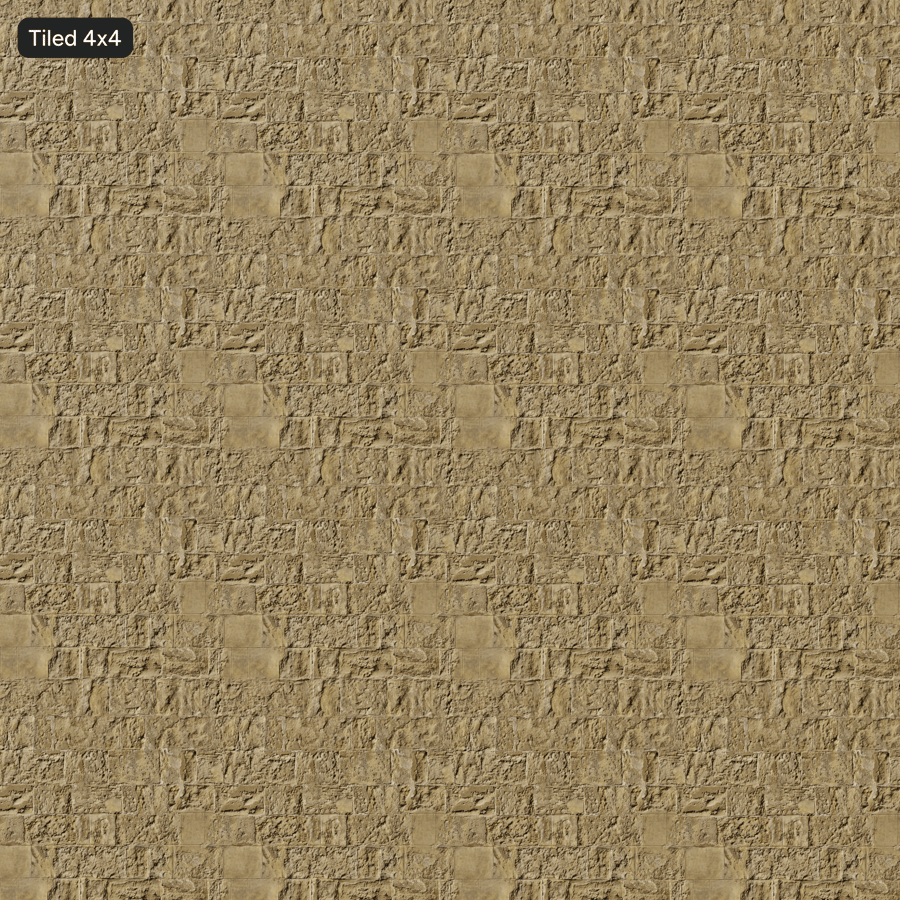 Eroded Limestone Block Wall Texture, Pale Sand