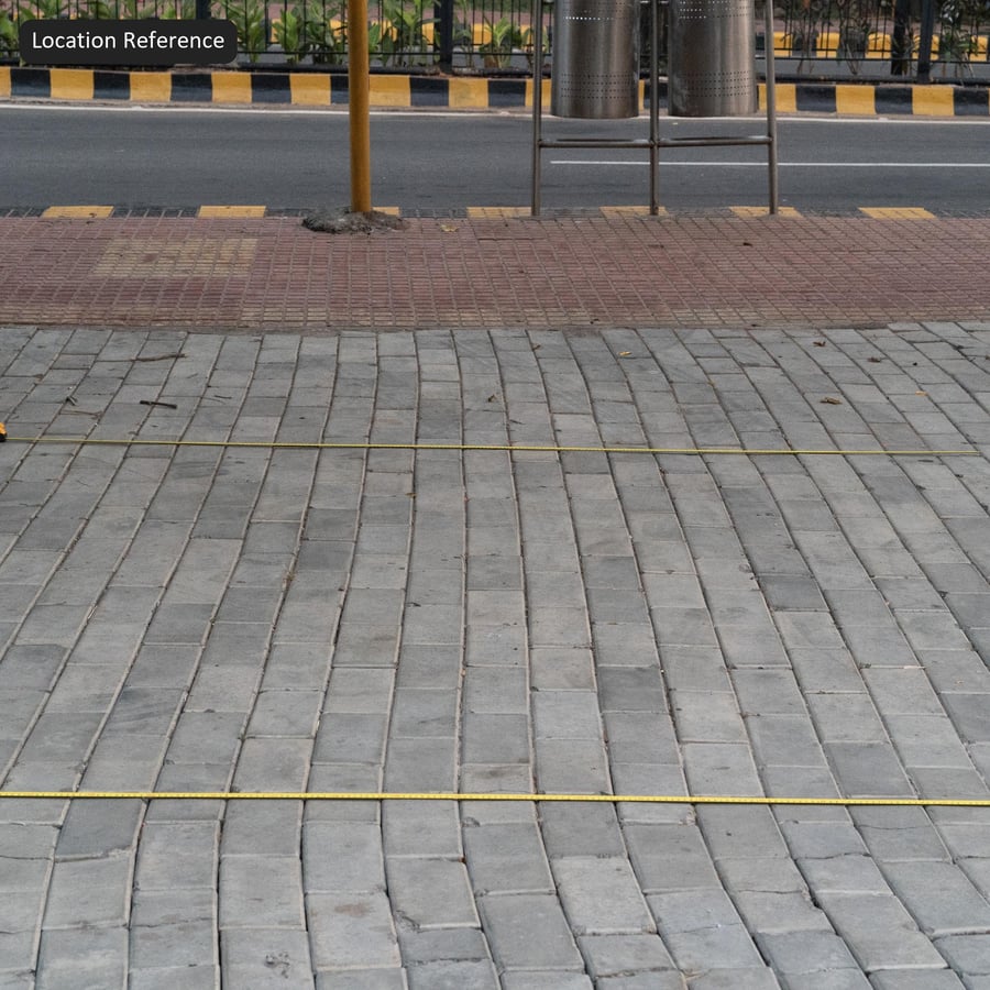 Texture di pavimentazione in cemento a correre rettangolare, grigio medio
