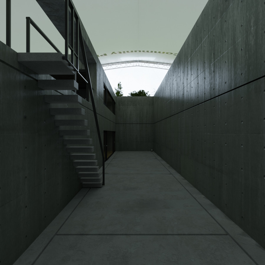 Anfiteatro Nublado Dia HDRI ao ar livre