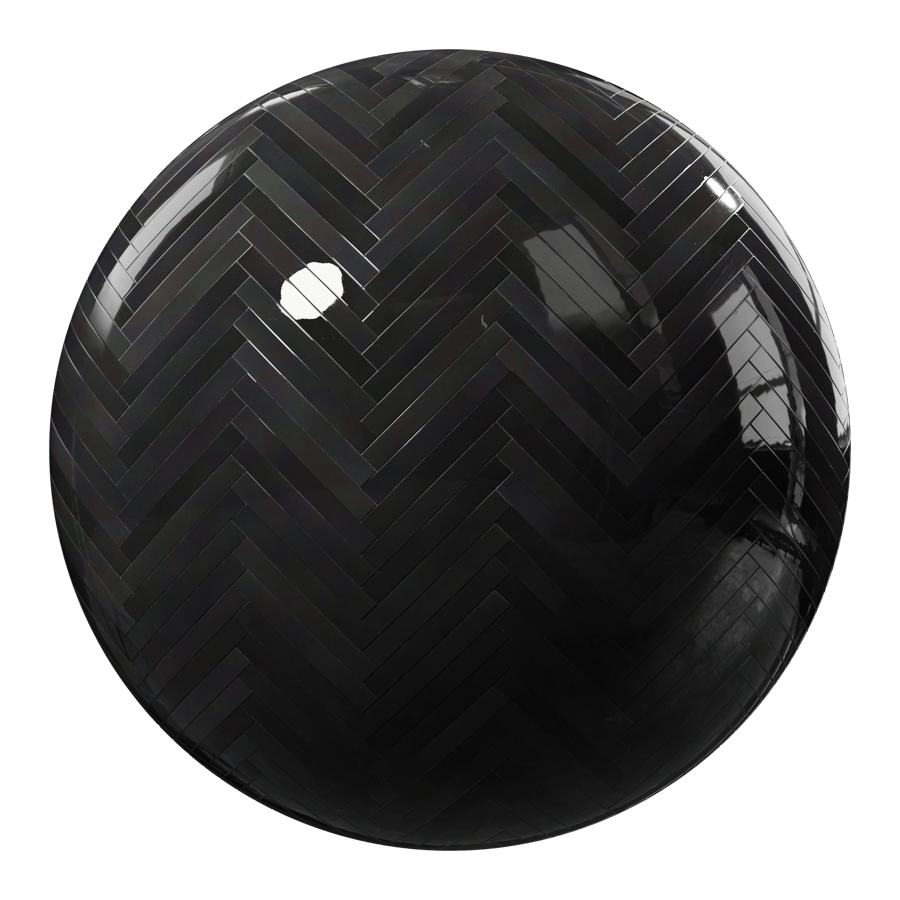 Tekstur Ubin Keramik Glossy Herringbone, Hitam