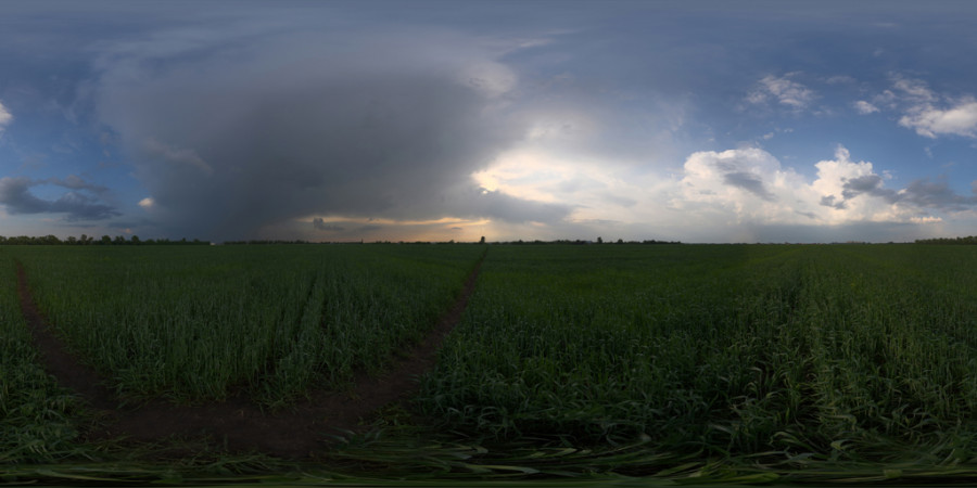 Misty Cloud Sunset Field Outdoor Sky HDRI