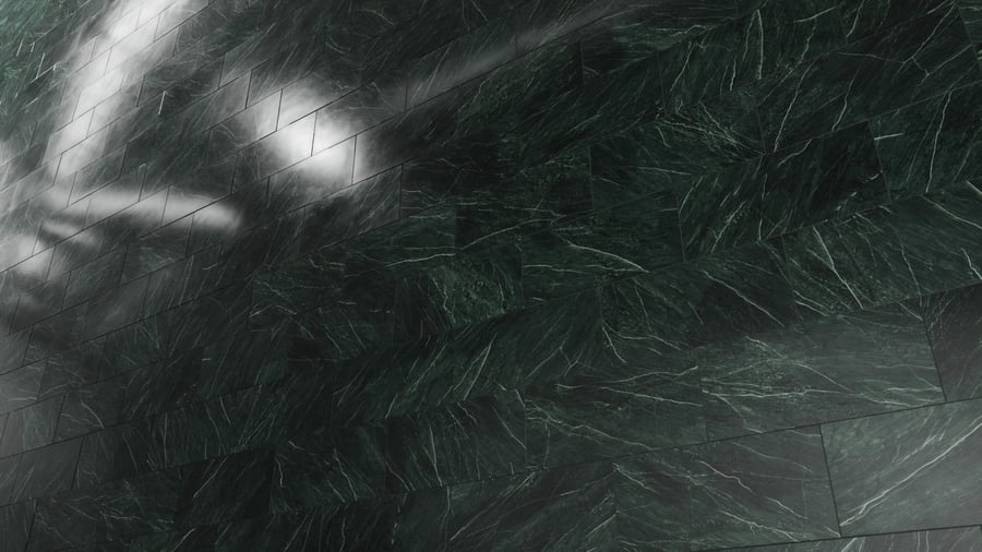 Textura de azulejo mate em mármore retangular deslocado, verde imperatriz