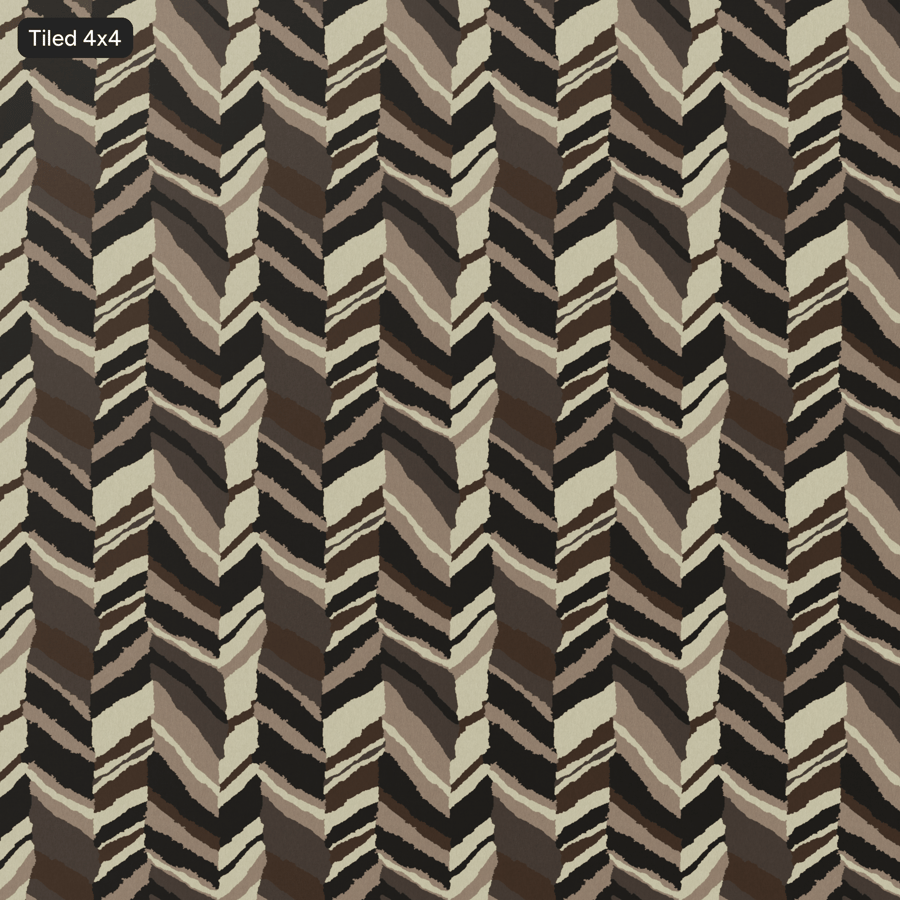 Chevron Ikat Upholstery Fabric Texture, Brown Multicolour