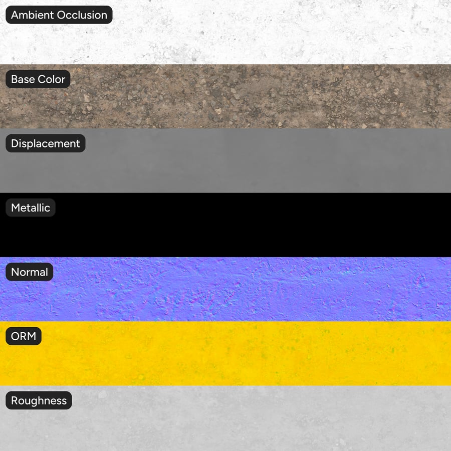 Spalled Aggregate Concrete Texture, Dark Beige