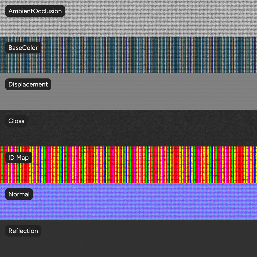 Stripes Loop Pile Carpet Flooring Texture, μπλε
